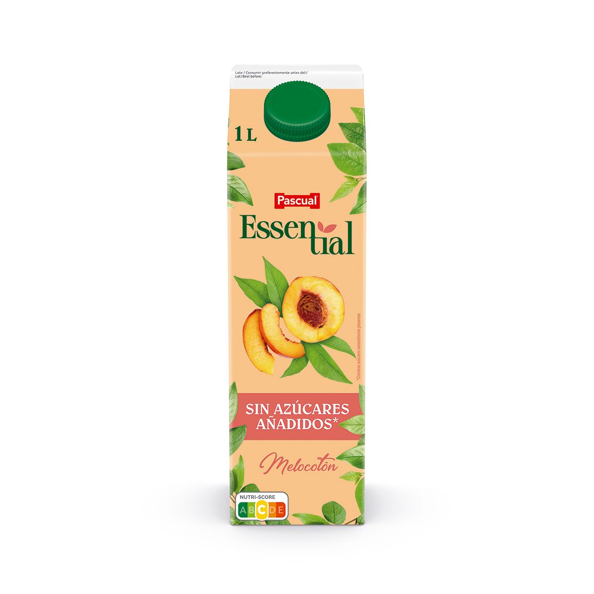 Zumo de melocotón essential sin azúcar PASCUAL 1 lt.