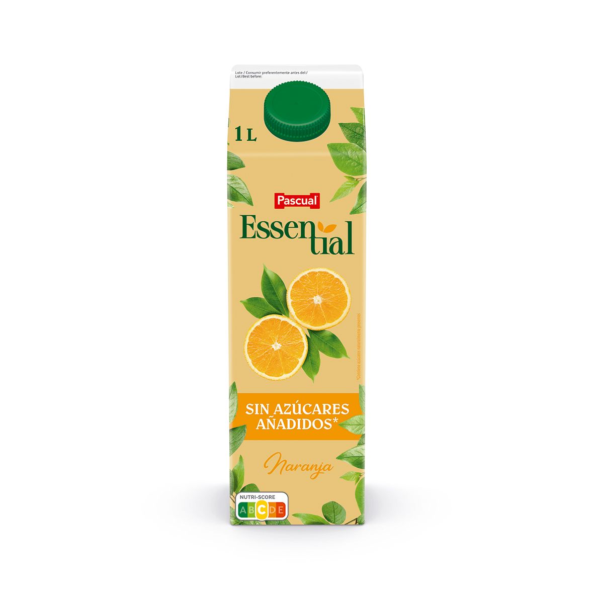 Zumo de naranja essential sin azúcar PASCUAL 1 lt.