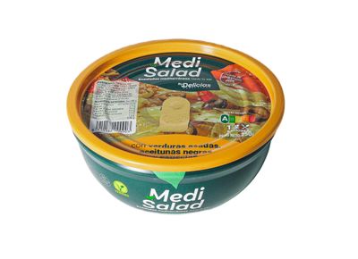 Ensalada con verduras asadas, aceitunas negras y especias MEDI SALAD 250 g.