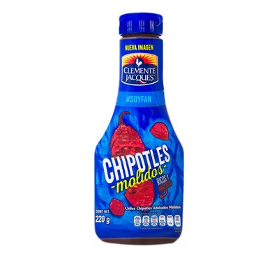 Chiles chipotles adobados molidos CLEMENTE JACQUES 220 g.