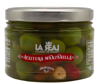 Aceituna manzanilla ye-ye LA REAL 500 g.