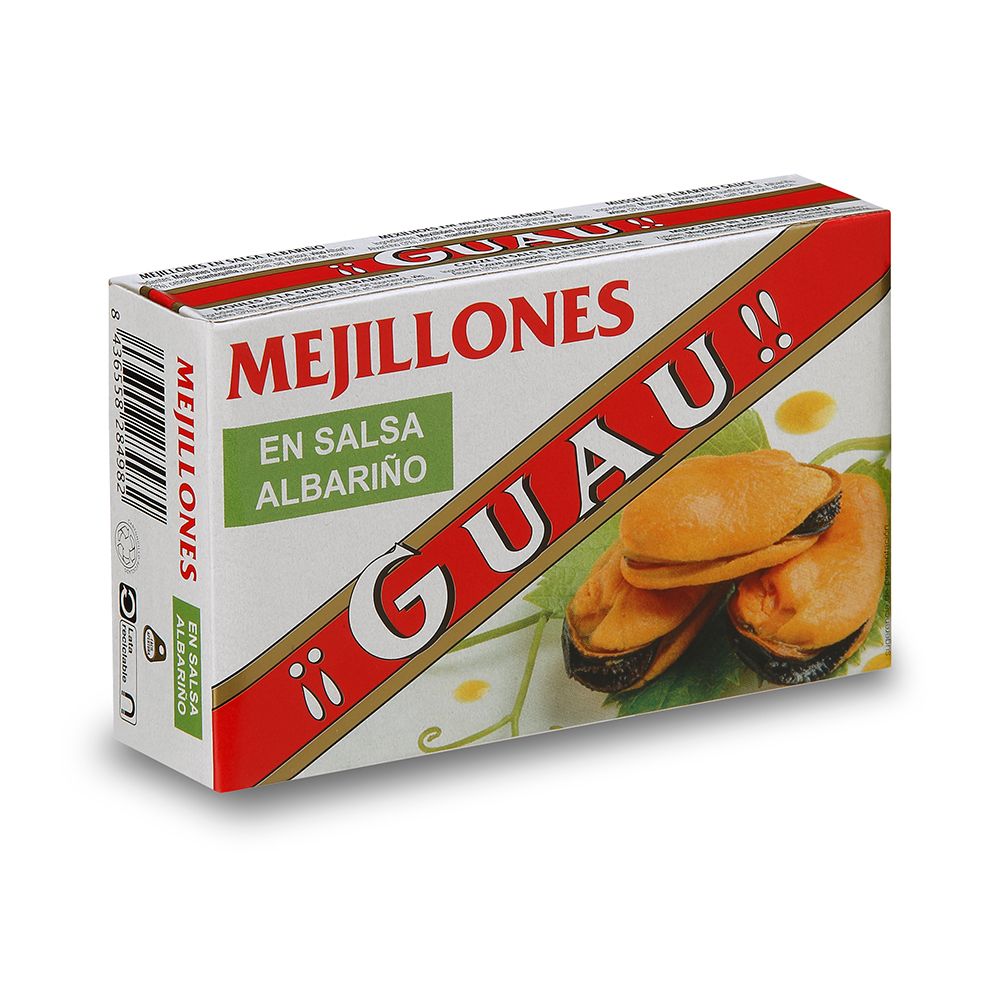 Mejillones en salsa albariño GUAU 111 g.