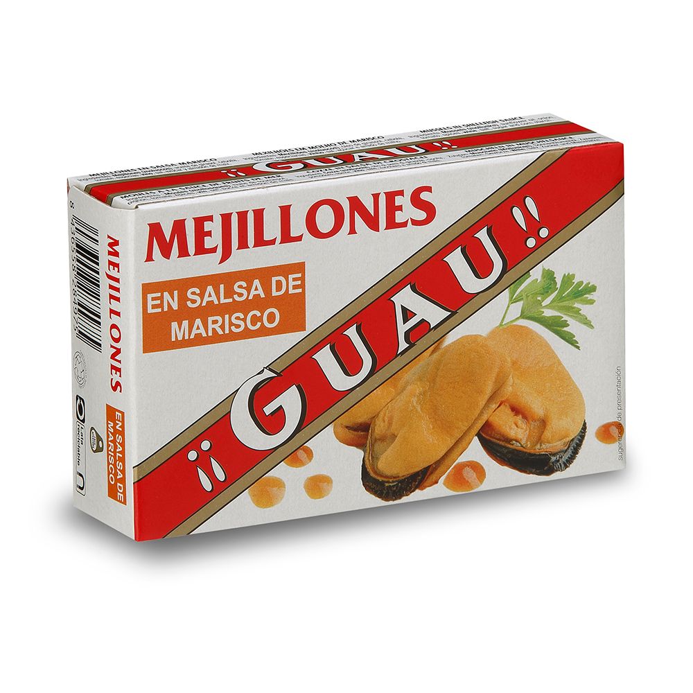 Mejillones en salsa de marisco GUAU 111 g.