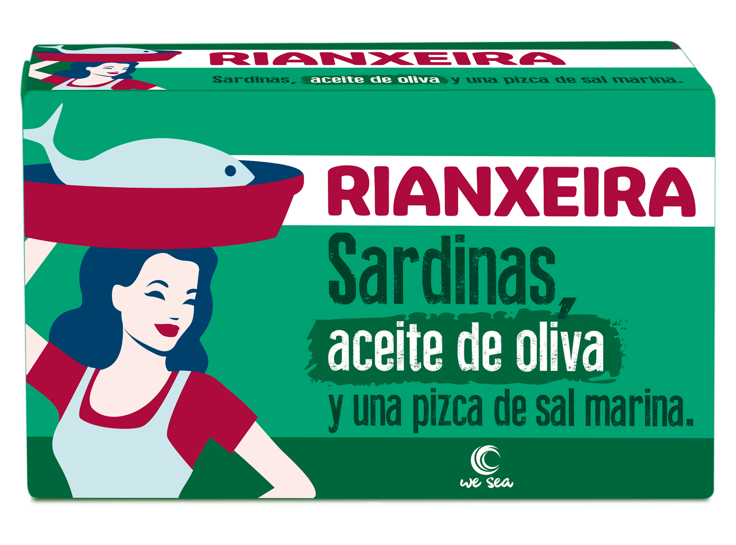 Sardinas en aceite de oliva y una pizca de sal marina RIANXEIRA 120 g.