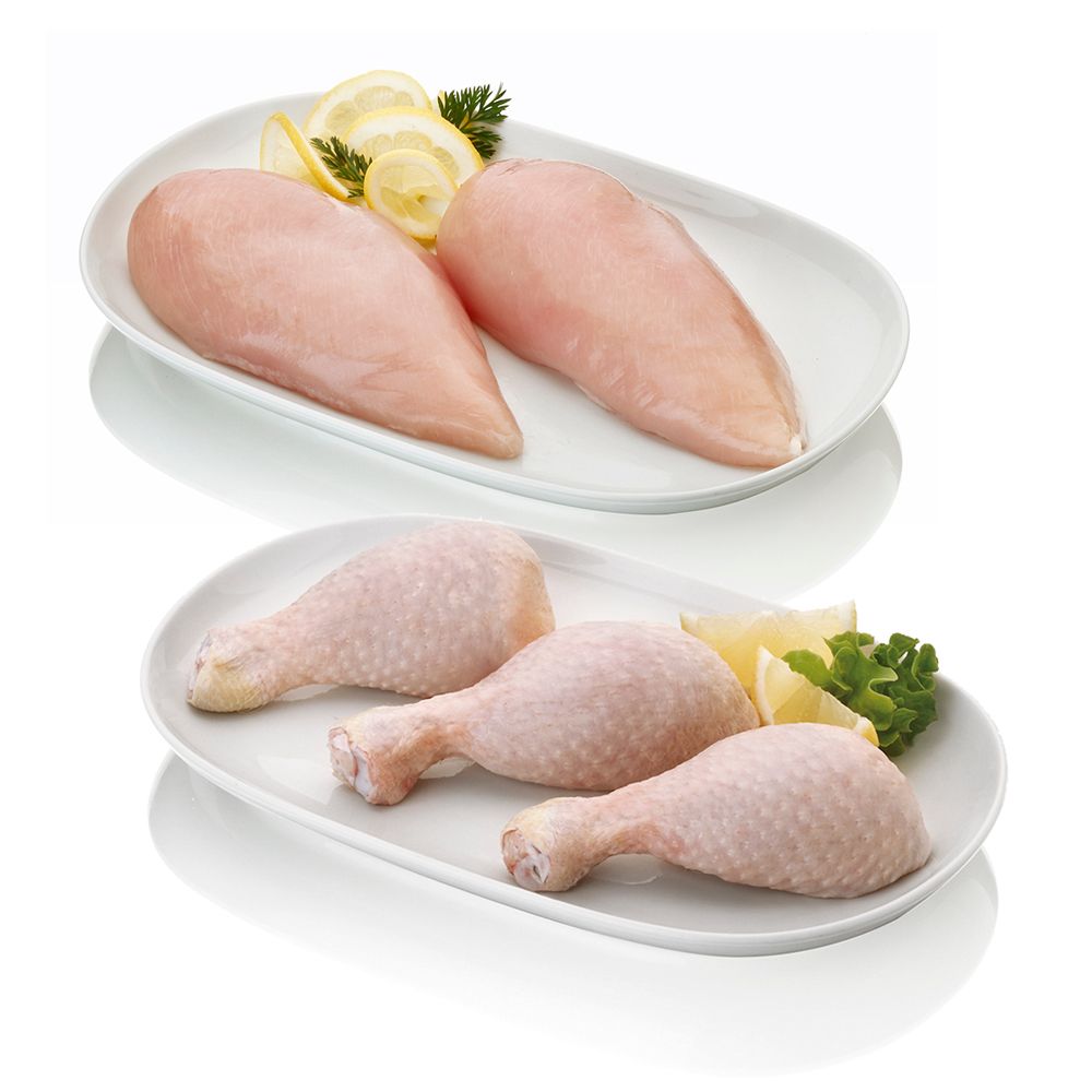 Oferta: 1 kg de filetes de pechuga de pollo + 1 kg de jamoncitos