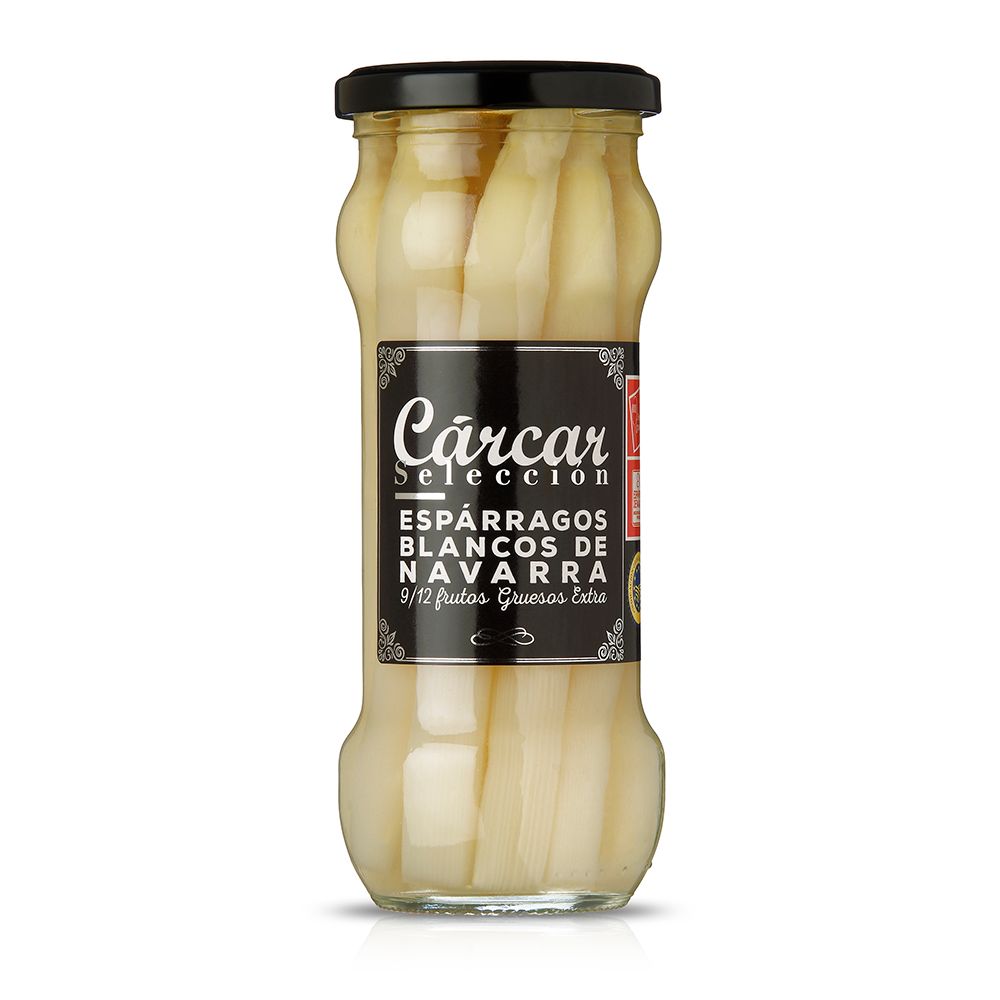 Espárragos blancos de Navarra 9/12 frutos gruesos extra CARCAR SELECCION 330 g.