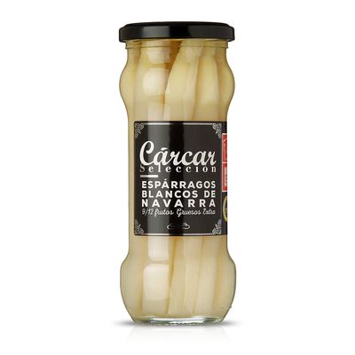 Espárragos blancos de Navarra 9/12 frutos gruesos extra CARCAR SELECCION 330 g.
