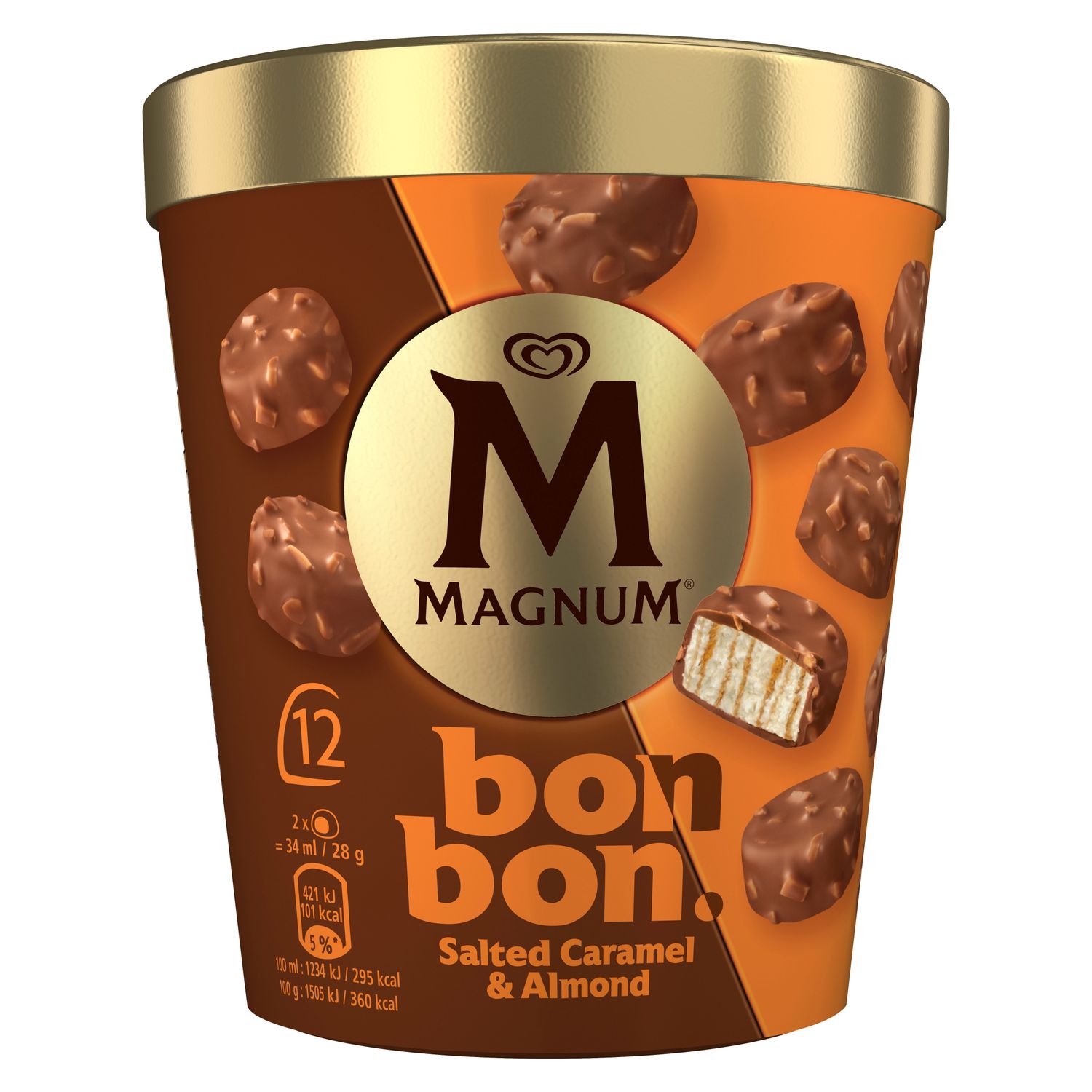 Bonbon salted caramel &amp; almond MAGNUM 12 ud. 204 ml.
