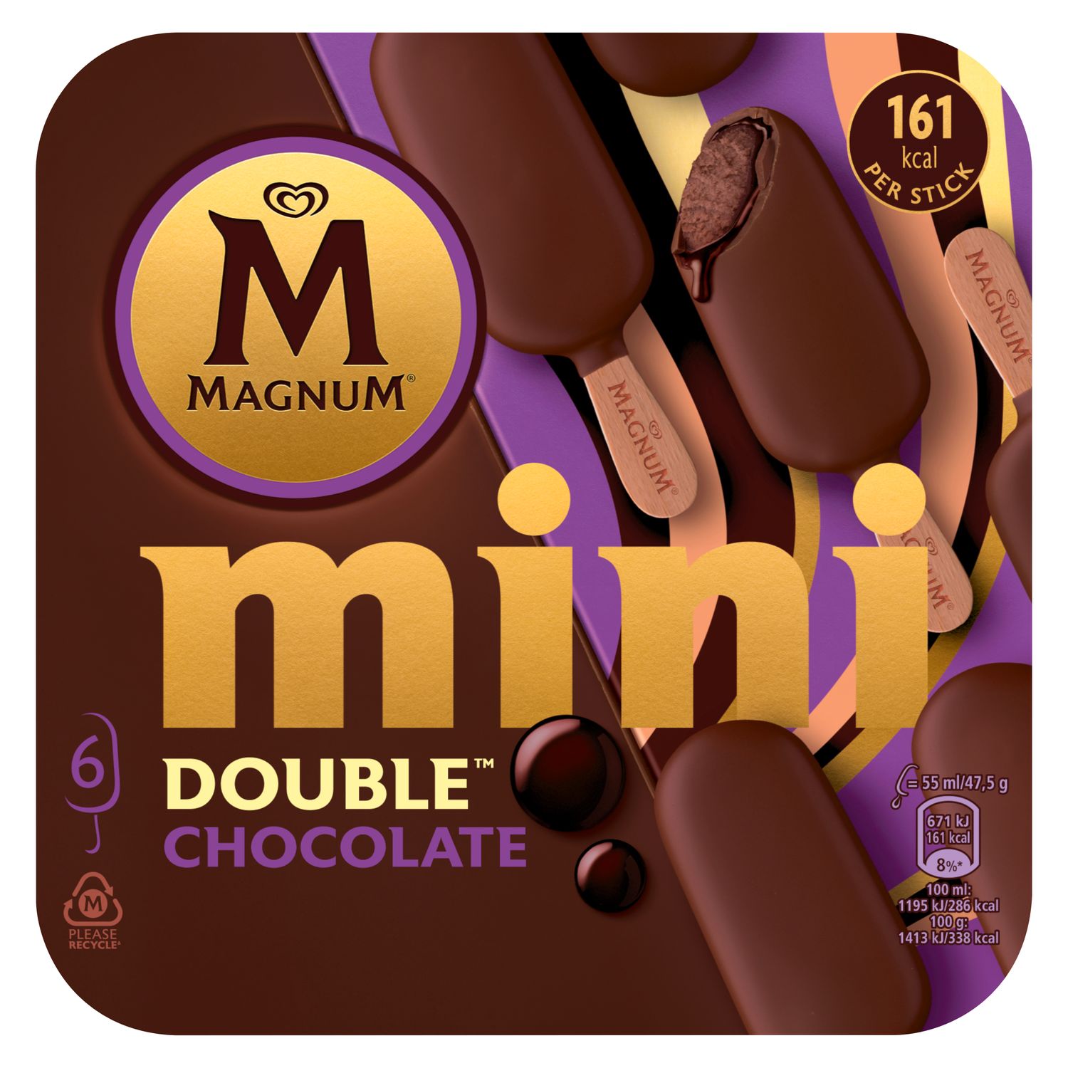 Helado mini double chocolate MAGNUM 6 uds.