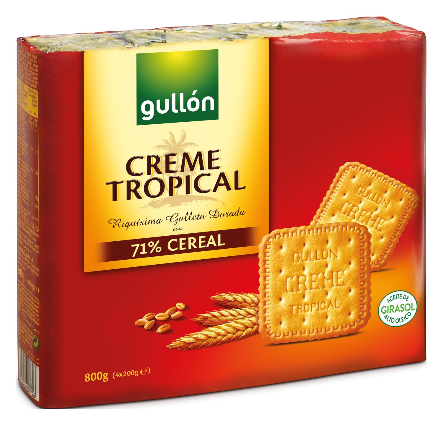 Galletas creme tropical 71% cereal GULLÓN 800 g.