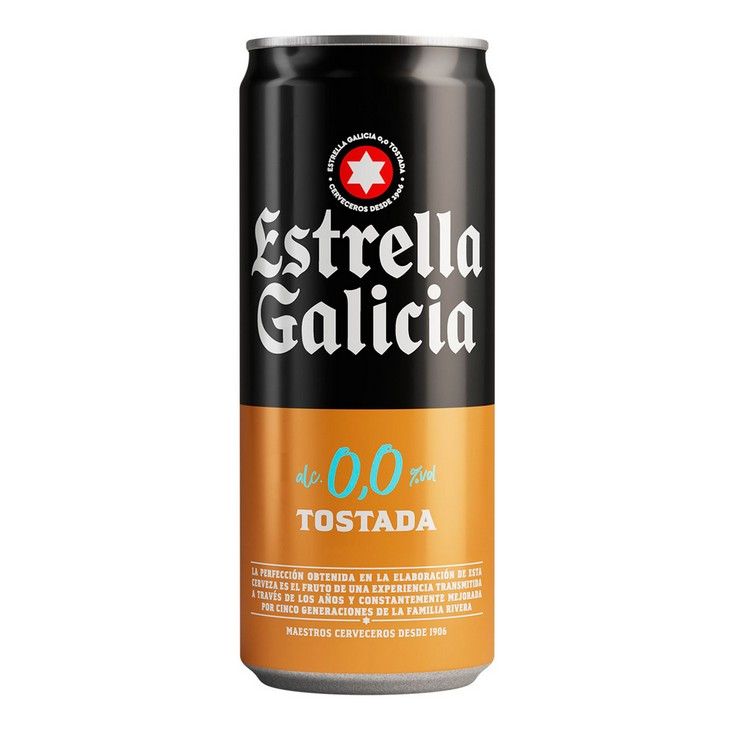 Lata cerveza 0.0 tostada ESTRELLA GALICIA 33 cl.