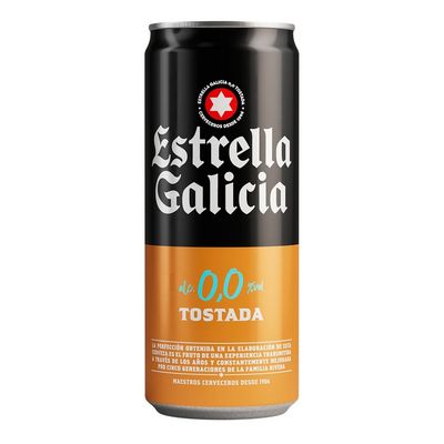 Lata cerveza 0.0 tostada ESTRELLA GALICIA 33 cl.