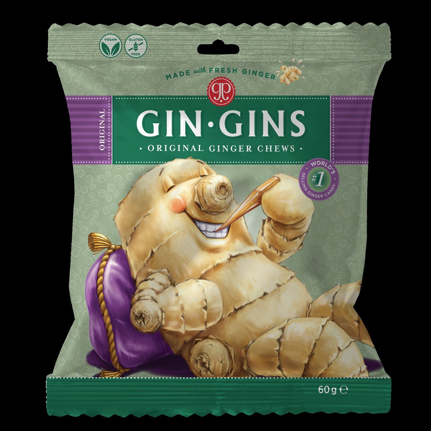 Caramelos masticables de jengibre GINGER PEOPLE 60 g.