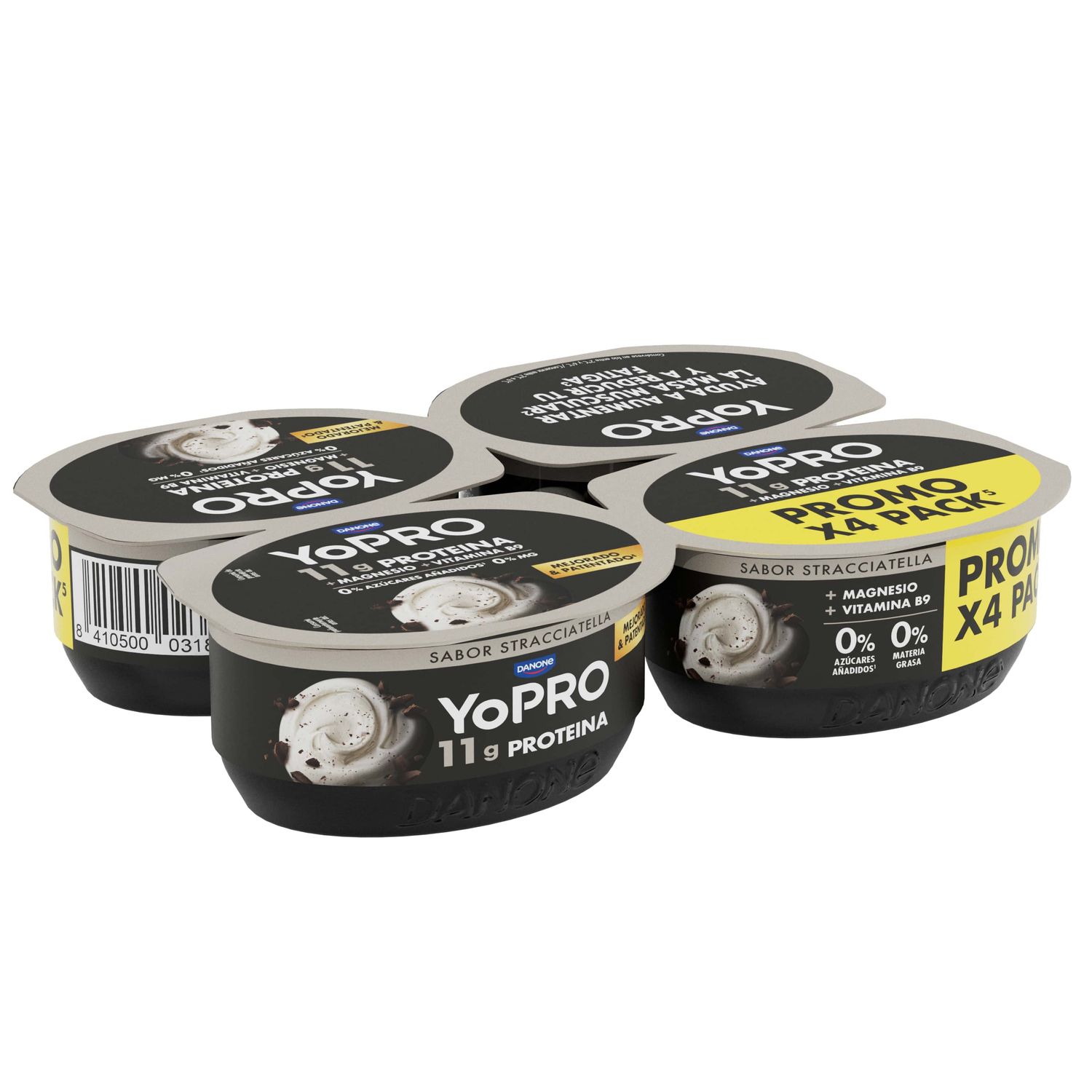 Postre con proteínas 11 g. 0% 0% YOPRO stracciatella 4 x 120 g.