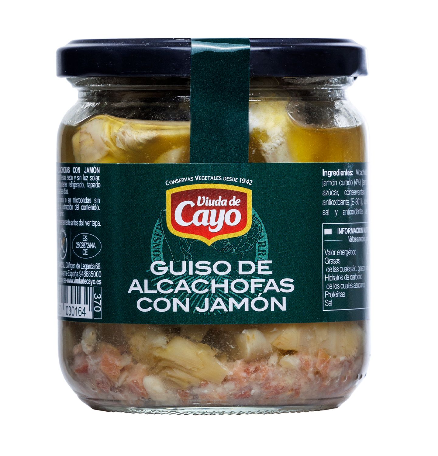 Guiso de alcachofas con jamón VIUDA DE CAYO 330 g.