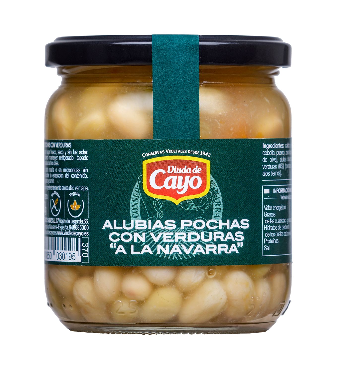 Alubias pochas con verduras &quot;a la navarra&quot; VIUDA DE CAYO 360 g.