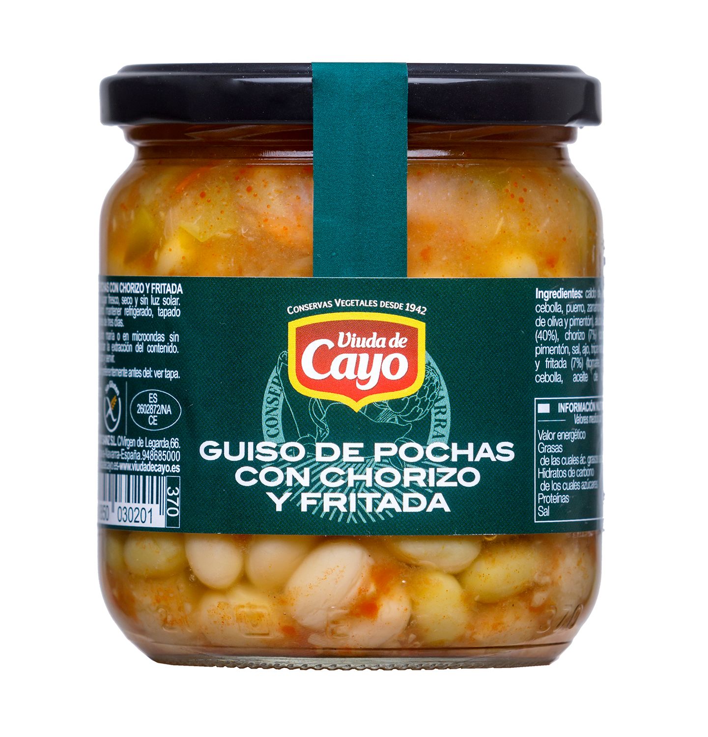 Guiso de pochas con chorizo y fritada VIUDA DE CAYO 360 g.