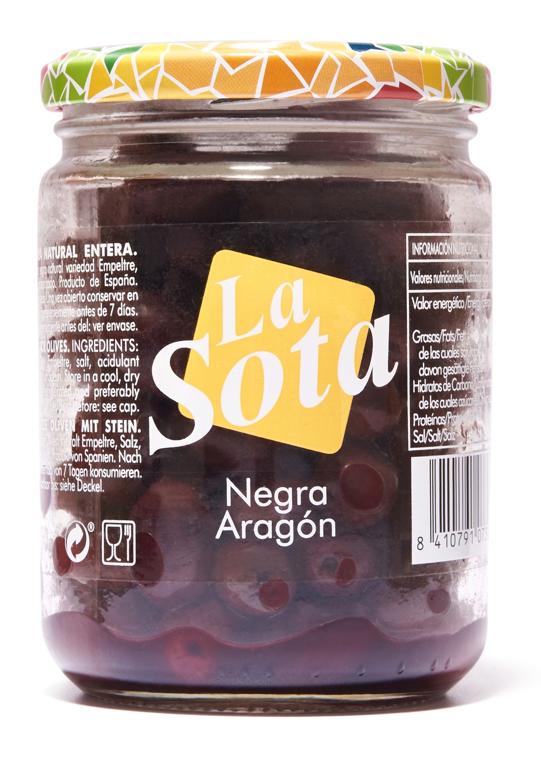 Aceituna negras Aragón LA SOTA 250 g.