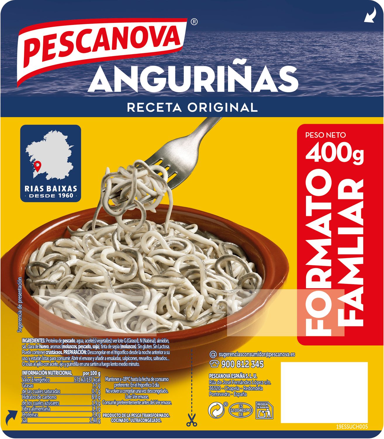 Anguriñas PESCANOVA 400 g.