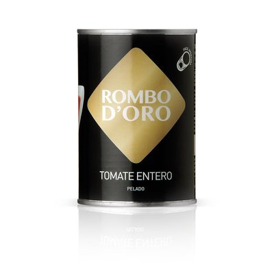 Tomate entero pelado ROMBO D&#39;ORO (500 gramos).