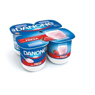 Yogur sabor fresa de DANONE (pack 4).