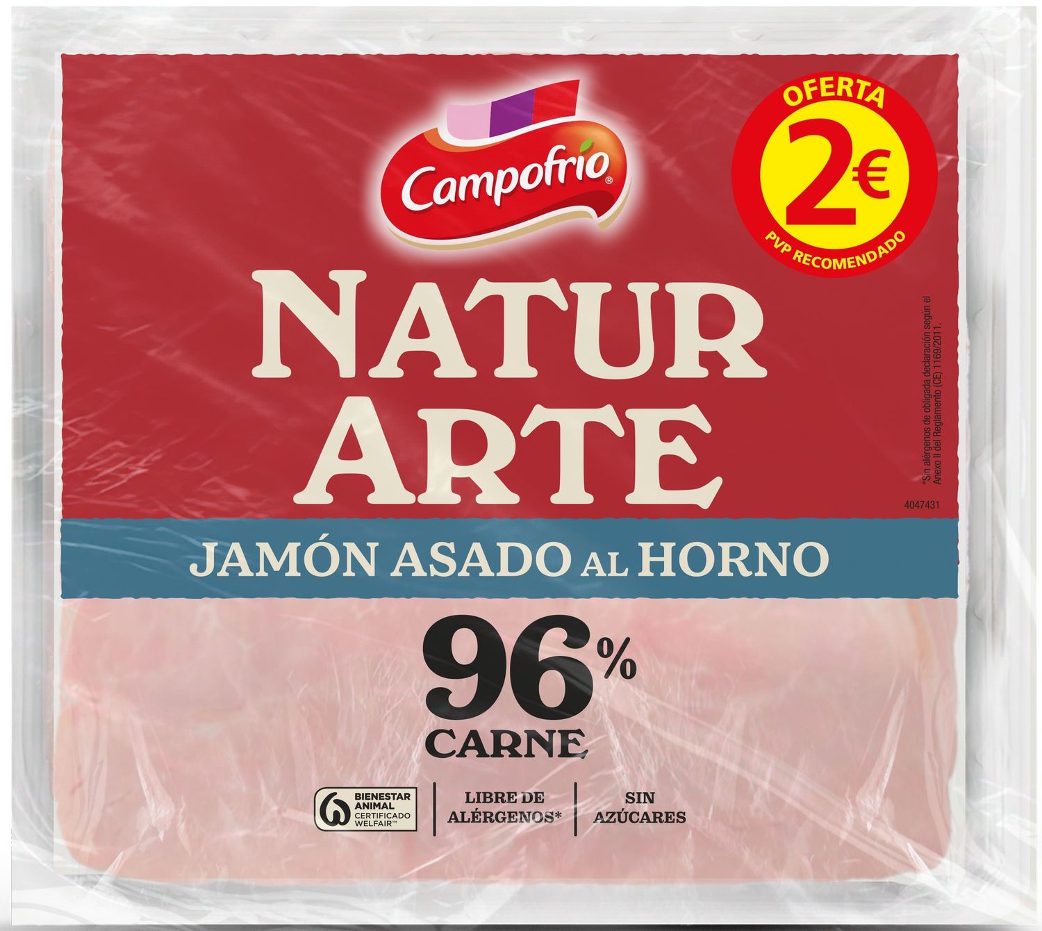 Jamón asado al horno 96% carne NATURARTE de CAMPOFRIO 110 g.
