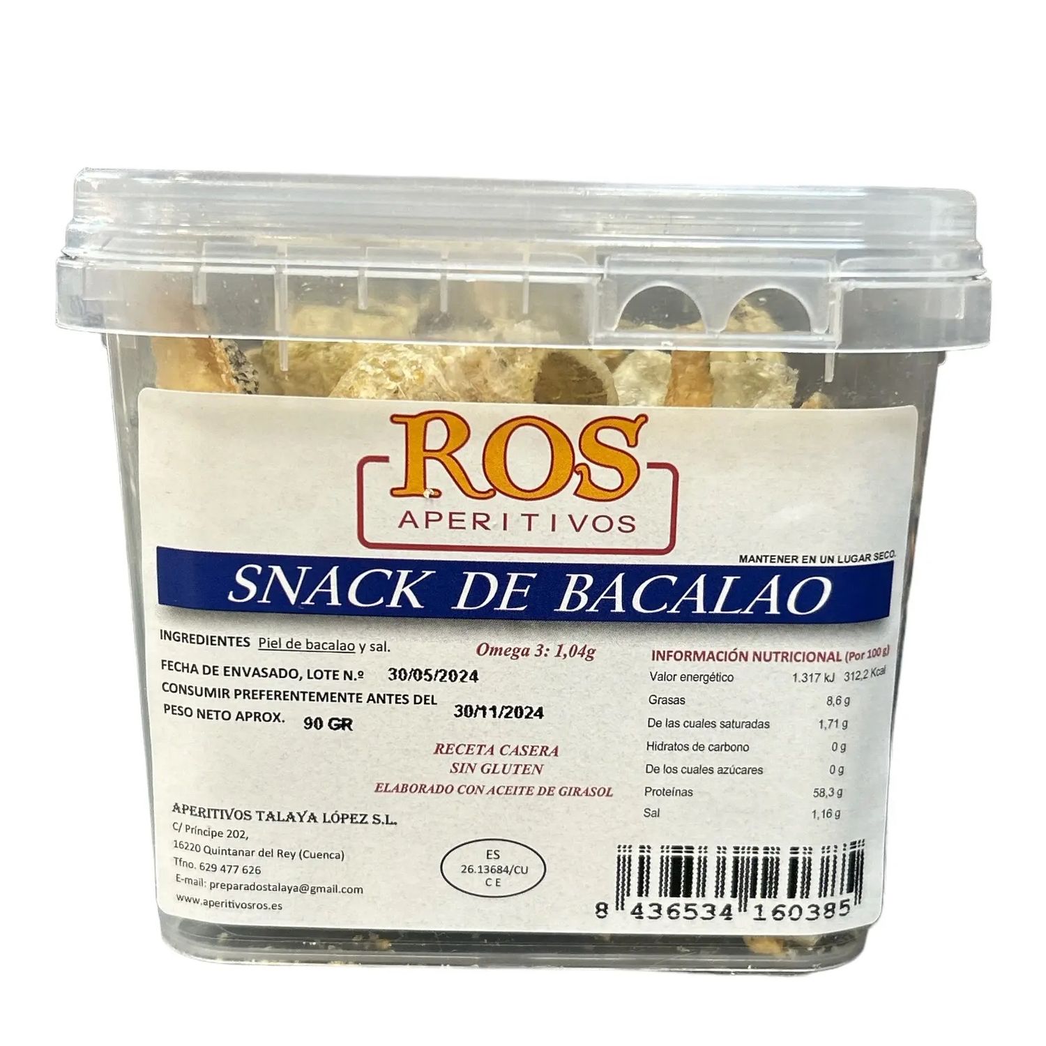 Snack de bacalao ROS APERITIVOS 90 g.
