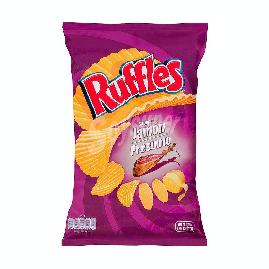 RUFFLES sabor a jamón 115 g.