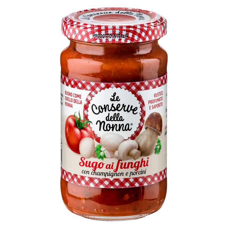Sugo ai funghi con champignon e porcini LA CONSERVE DELLA NONNA 190 g.