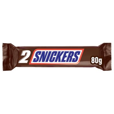 Barritas de chocolate SNICKERS 2x40 g.