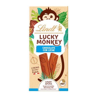 Chocolate con leche LUCKY MONKEY LINDT 100 g.