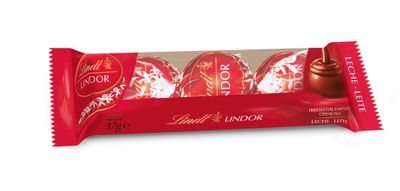 Bombones NUXOR trio chocolate con leche LINDT 27 g.