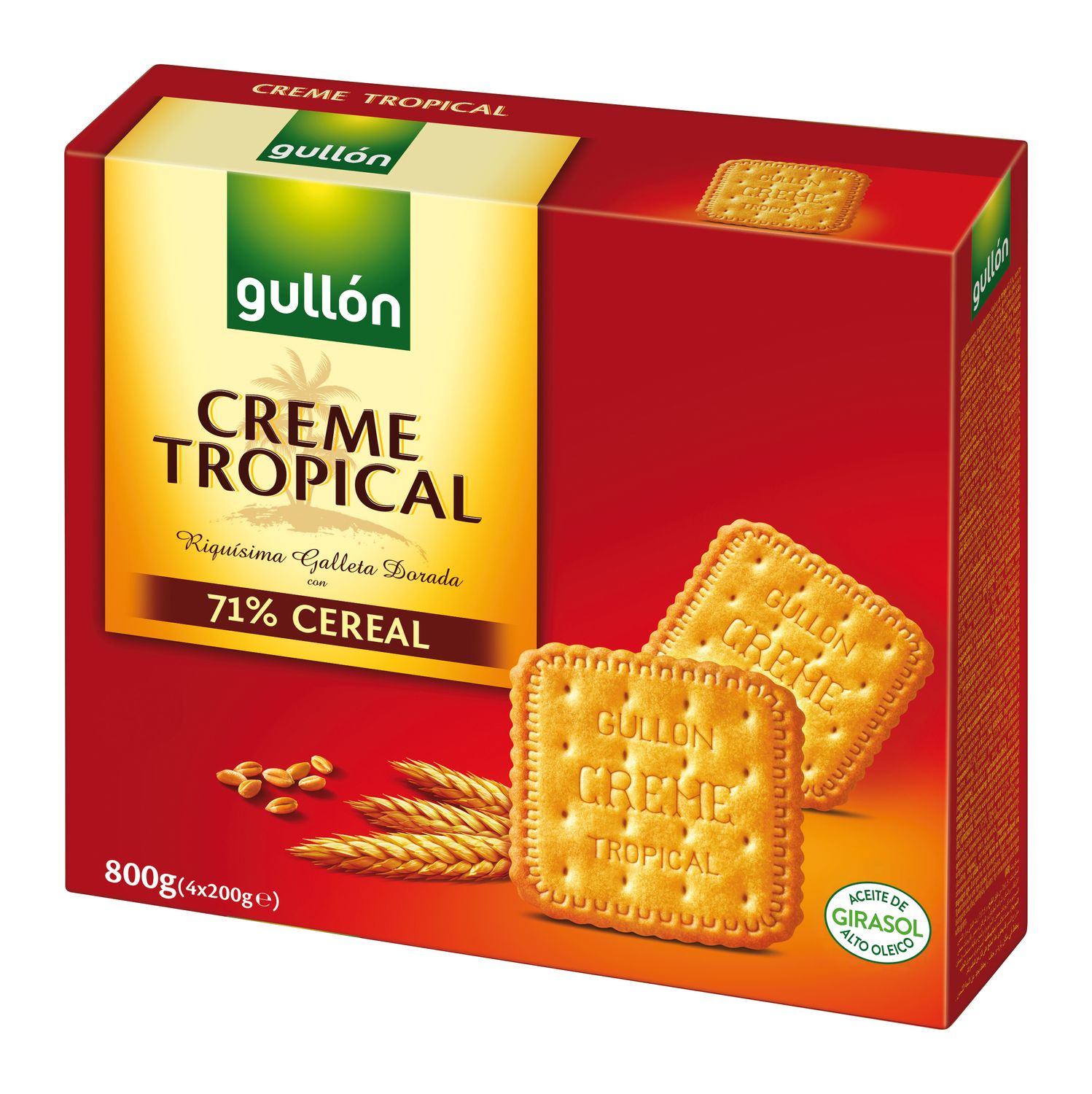 Galletas creme tropical 71% cereales GULLÓN 800 g.