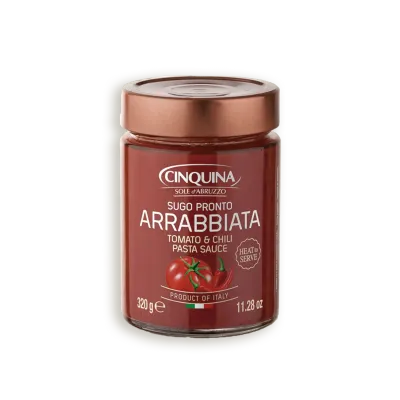 Salsa arrabbiata tomato &amp; chili CINQUINA 320 g.