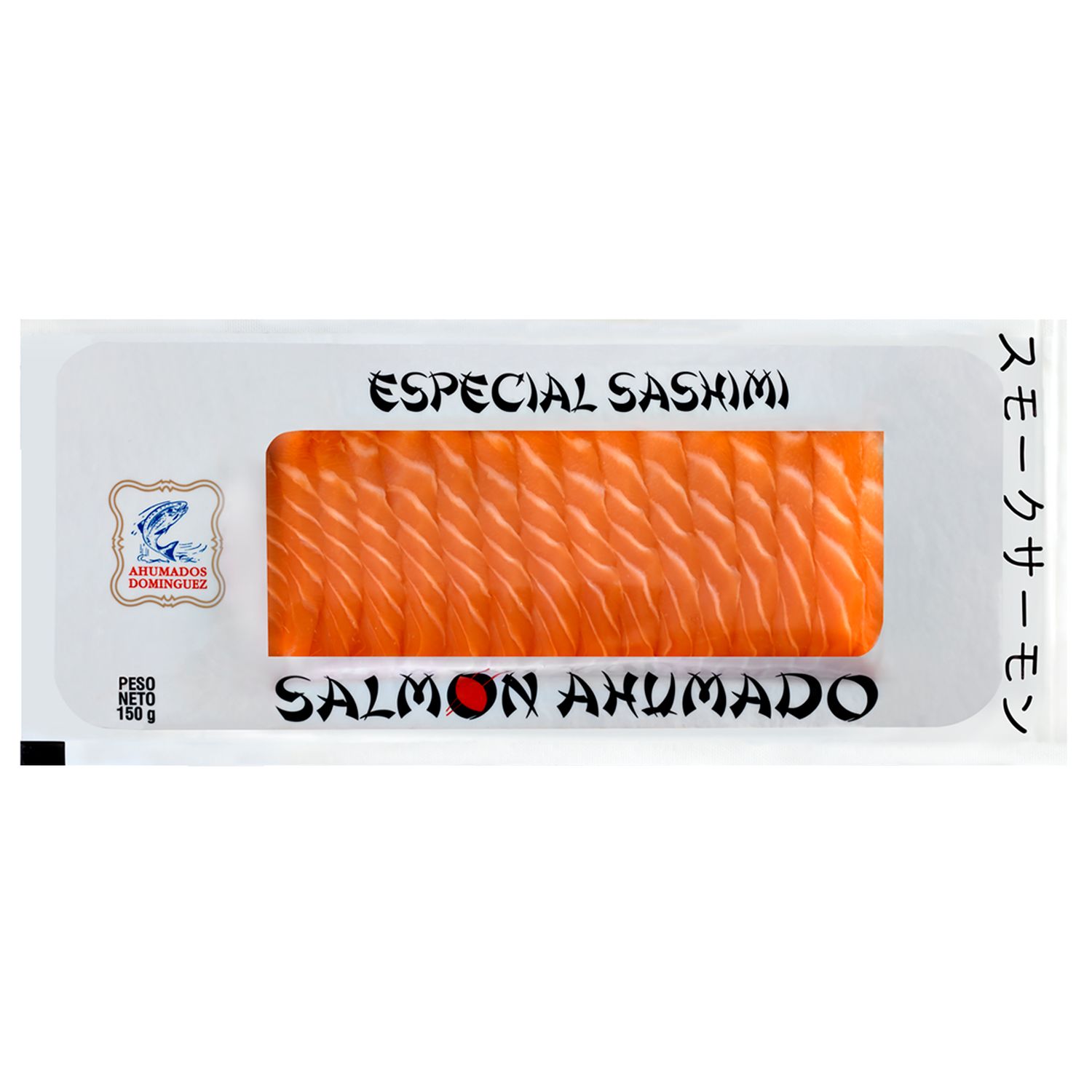Salmón ahumado especial sashimi AHUMADOS DOMINGUEZ 150 g.