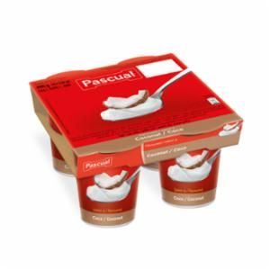 Yogur semidesnatado sabor coco PASCUAL 4x 125 g.