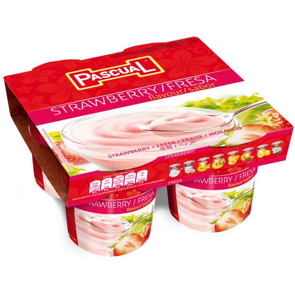 &#39;YOGUR SABOR FRESA PASCUAL PACK 4X125