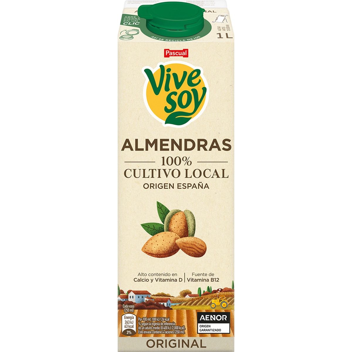 Bebida de almendras Vive Soy PASCUAL 1 lt.
