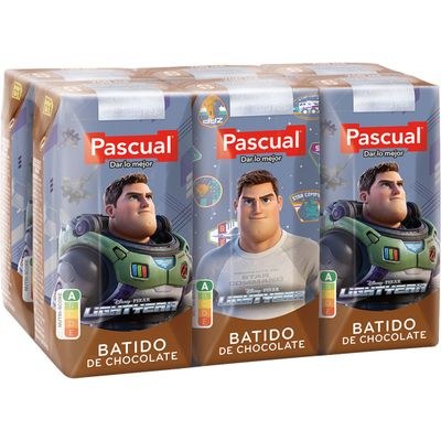Batido de chocolate -50 azúcares añadidos PASCUAL Pack 6x200 ml.