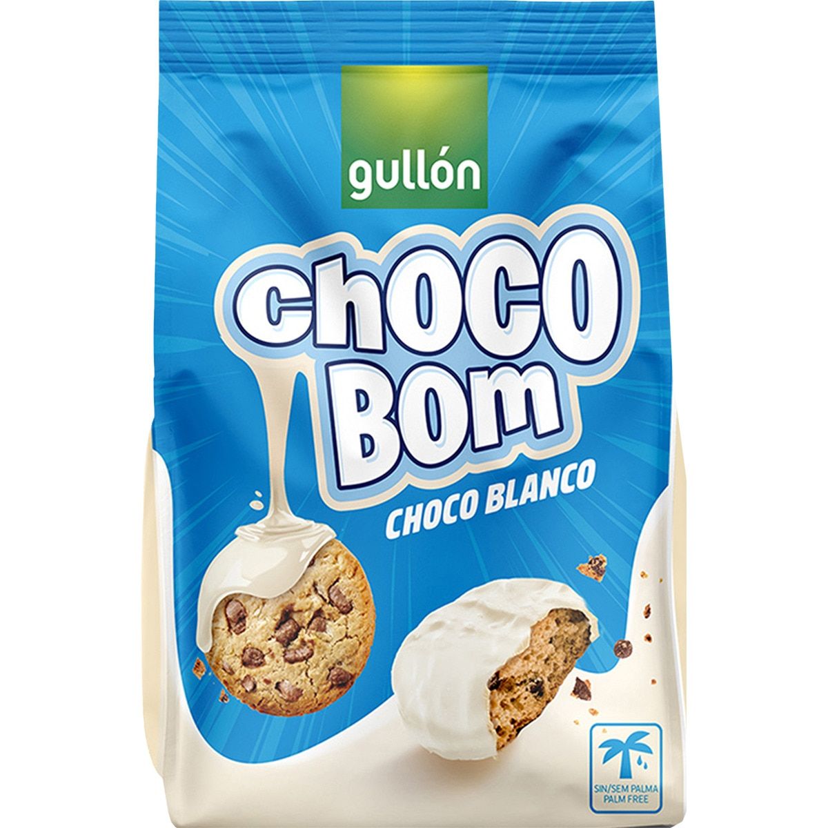 Galletas ChocoBom recubiertas con chocolate blanco GULLÓN 200 g.