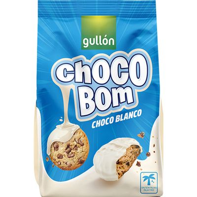 Galletas ChocoBom recubiertas con chocolate blanco GULLÓN 200 g.