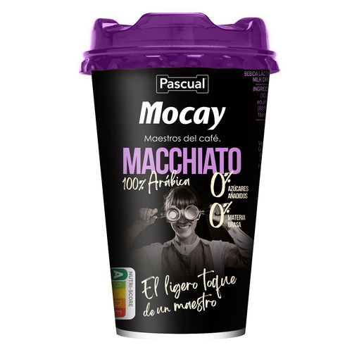 Café Mocay macchiato 100% arábica 0% 0% PASCUAL 200 ml.