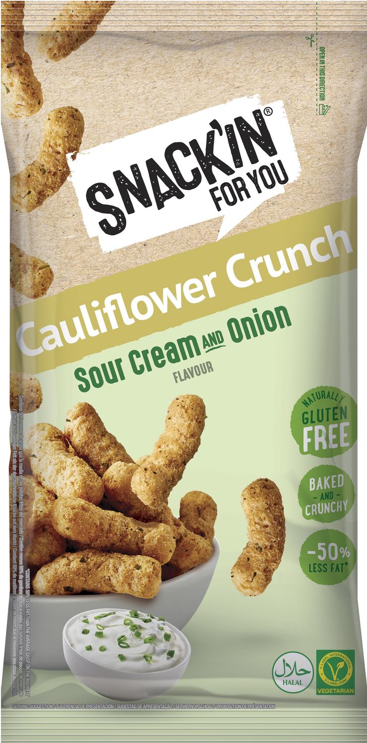 Snack de coliflor crujiente con crema agria y cebolla SNACK&#39;IN 80 g.