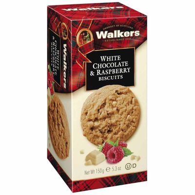 Galletas con chocolate blanco belga y frambuesa WALKERS 150 g.