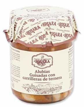Alubias guisadas con carrilleras de ternera CONSERVAS ROSARA 445 ml.