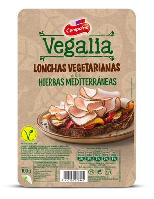 Lonchas vegetarianas a las hierbas mediterráneas VEGALIA de CAMPOFRÍO 100 g.