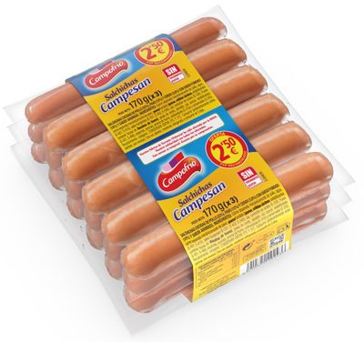 Salchichas Campesan con queso de CAMPOFRÍO pack 3