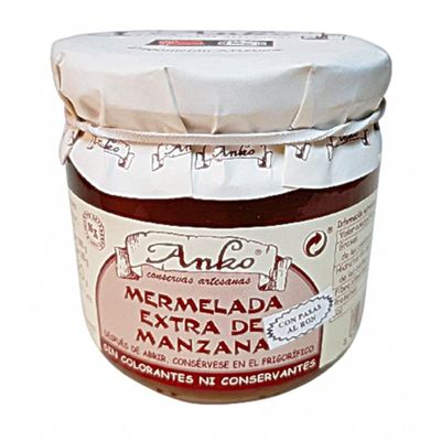 Mermelada extra de manzana con pasas al ron ANKO 320 g.