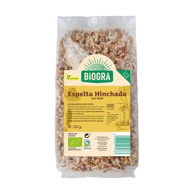 Trigo espelta inflado cubierto con miel BIOGRA 150 g.