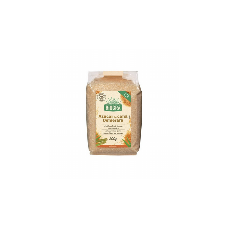 Azúcar de caña demerara BIOGRA 500 g.